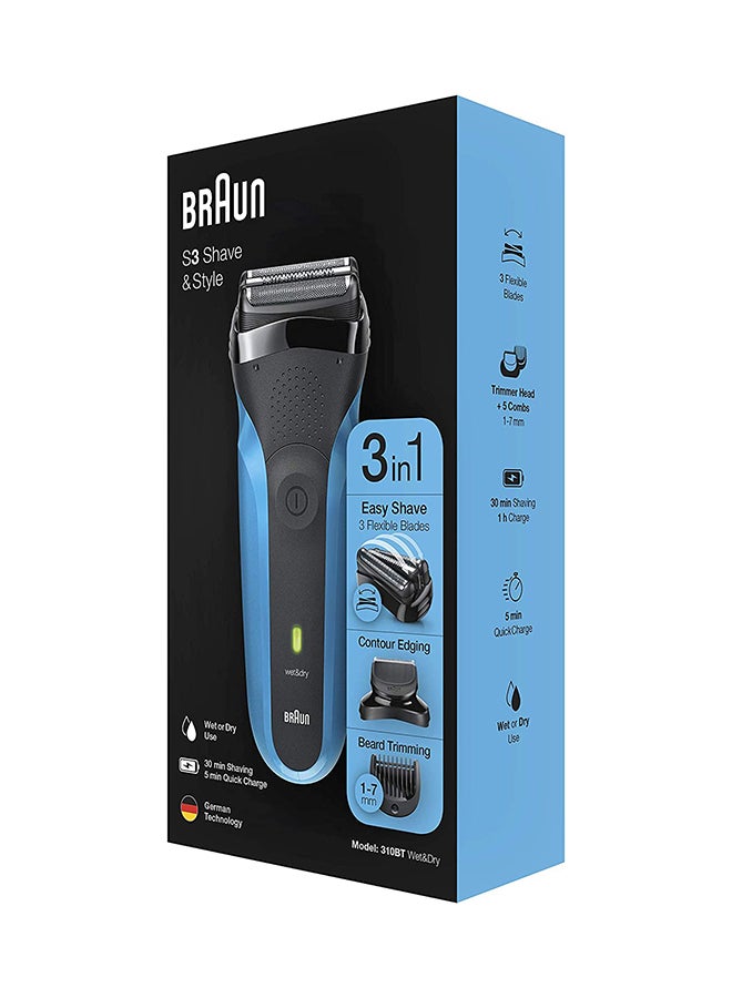 براون مجدد - سلسلة 3 حلاقة وتصميم 310BT، ماكينة حلاقة كهربائية قابلة للشحن للاستخدام الرطب والجاف - Image 2