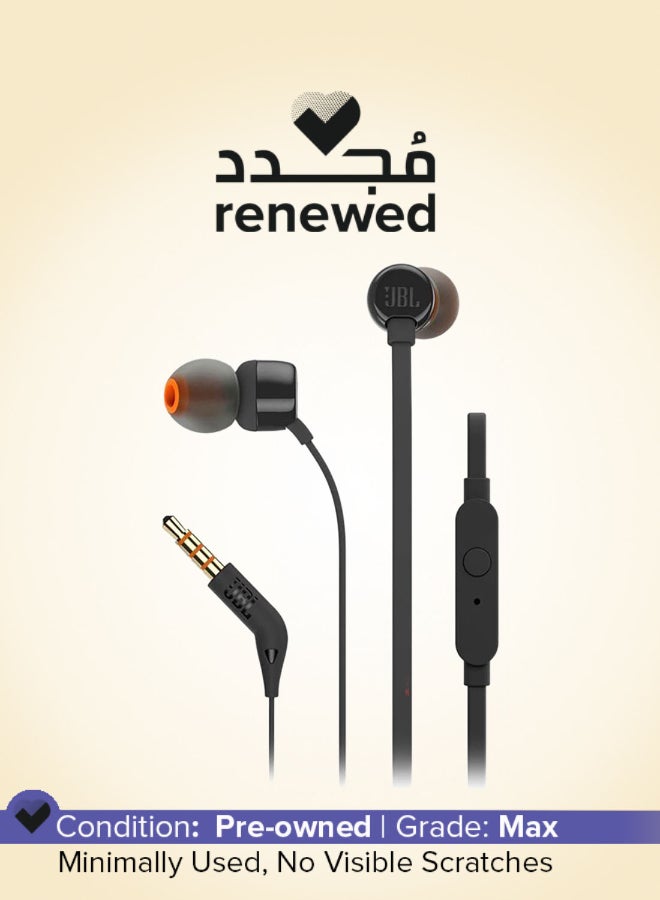 جي بي إل Renewed - Tune 110 Wired In-Ear Headphones Black - Image 1