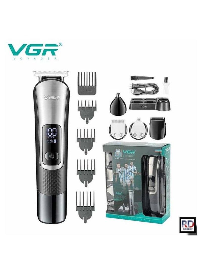 VGR V-111 - 5 in 1- Professional Electric Shaver. Rechargeable For Men Black - Image 1