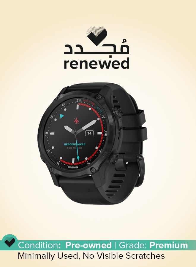 Renewed - Descent Mk2S Smartwatch - 43MM - Up To 7 Days Of Battery Life Carbon Grey