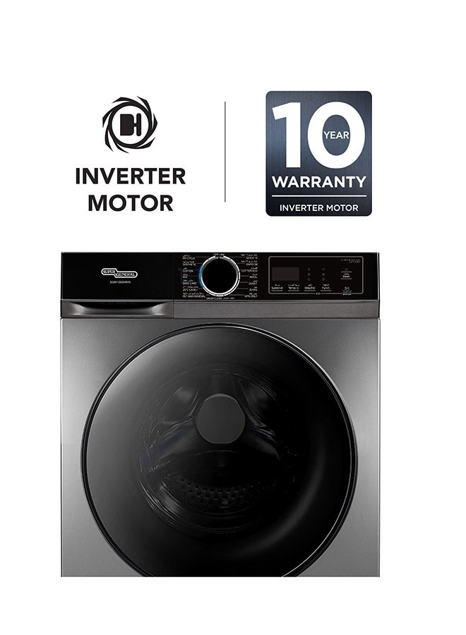 سوبر جنرال غسالة ملابس أمامية سوبر جنرال 8 كجم مع غسيل سريع، 15 برنامج، غسيل بلمسة واحدة، بخار، قفل للأطفال، داكن إنوكس، SGW8450HDS - Image 5