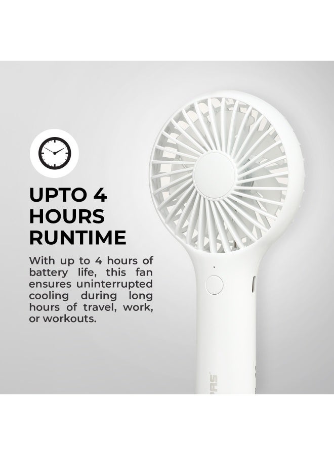 جيباس مروحة يدوية محمولة صغيرة | 3 إعدادات سرعة، 4 ساعات عمر بطارية | تحكم بزر واحد، قابلة لإعادة الشحن، تصميم مدمج | GF21223 - Image 5