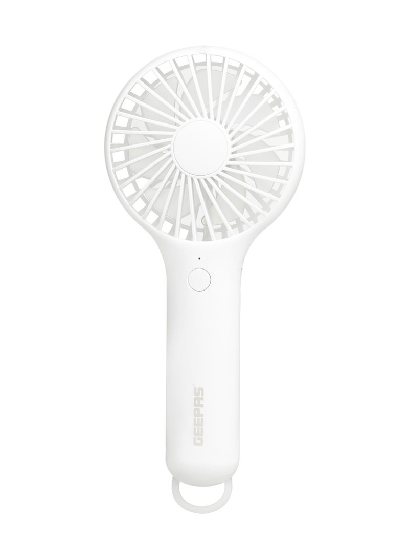 جيباس مروحة يدوية محمولة صغيرة | 3 إعدادات سرعة، 4 ساعات عمر بطارية | تحكم بزر واحد، قابلة لإعادة الشحن، تصميم مدمج | GF21223 - Image 2