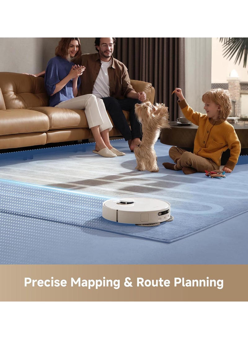 دريم مكنسة روبوت دريمي D20 ألترا مع خاصية التفريغ التلقائي، تنظيف ذاتي للممسحة، شفط بقوة 13,000Pa، رفع الممسحة، استشعار السجاد بالموجات فوق الصوتية، مثالية لشعر الحيوانات الأليفة، السجاد والأرضيات الصلبة، صيانة سهلة - Image 2