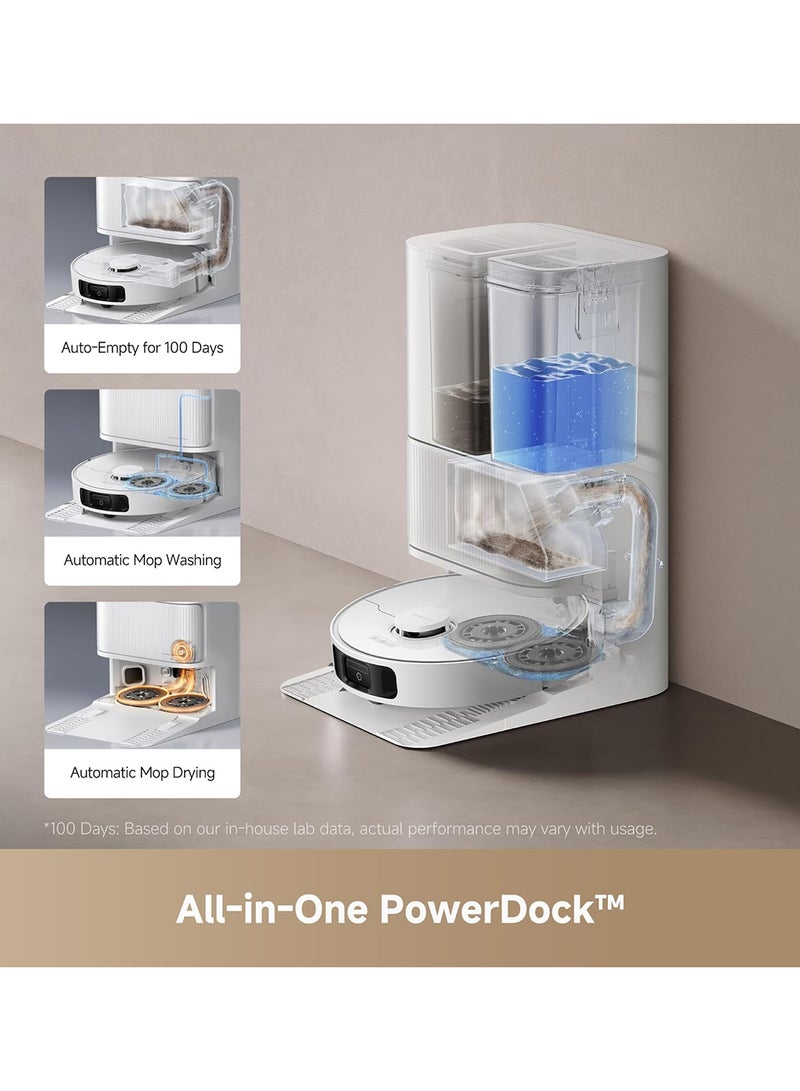 دريم مكنسة روبوت دريمي D20 ألترا مع خاصية التفريغ التلقائي، تنظيف ذاتي للممسحة، شفط بقوة 13,000Pa، رفع الممسحة، استشعار السجاد بالموجات فوق الصوتية، مثالية لشعر الحيوانات الأليفة، السجاد والأرضيات الصلبة، صيانة سهلة - Image 4