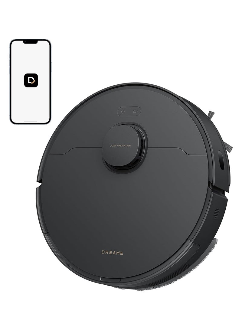 دريم مكنسة روبوت دريمي D20، قوة شفط 13,000Pa، فرشاة مزدوجة لتجنب تشابك الشعر، نظام ملاحة LDS، مكنسة وممسحة 2 في 1، بطارية 5,200mAh تدوم حتى 285 دقيقة، ضمان لمدة سنتين، أسود - Image 1