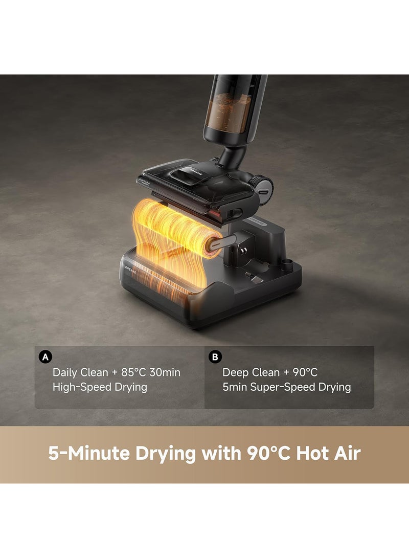 دريم مكنسة دريمي H12 برو فليكس ريتش، تصميم مسطح بزاوية 180°، تجفيف خلال 5 دقائق، شفط بقوة 18,000 با، تنظيف ساخن بدرجة حرارة 90 °م، تنظيف مستمر لمدة 50 دقيقة - Image 3