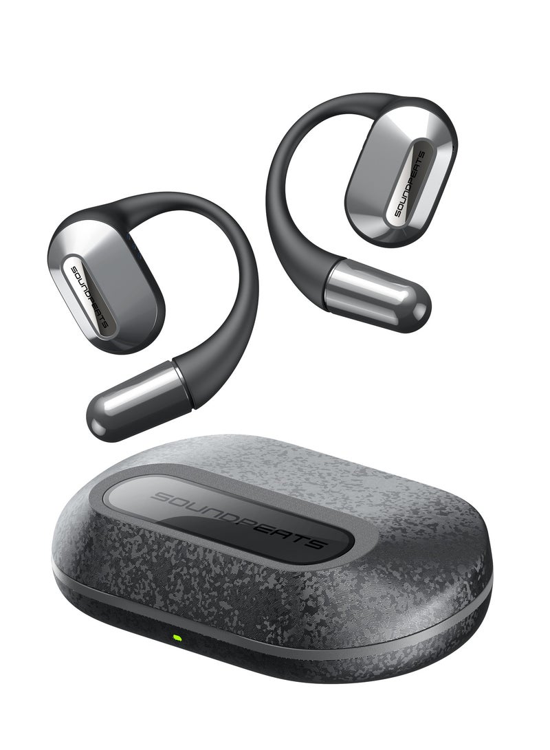 SoundPEATS HearFit Open-Ear Bluetooth 5.3 Earbuds Earphones Hi-Res Sound Multipoint Pairing IPX5 Support App black - Image 1