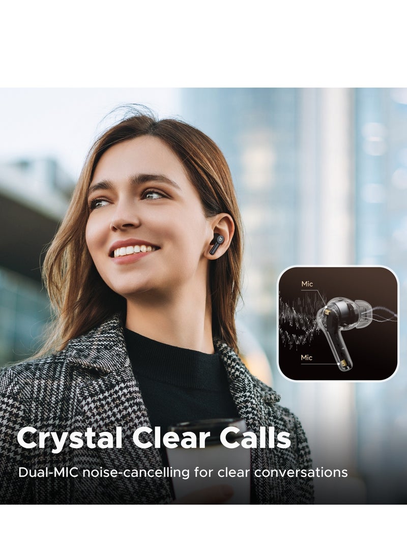 SoundPEATS Life3 Wireless Earbuds, Bluetooth 5.3 with 10mm Driver, Dual MIC Noise Cancelling Headphones, PeatsAudio APP Control&Multipoint Connection Bluetooth Earphones, 20H Playtime, Game Mode black - Image 3