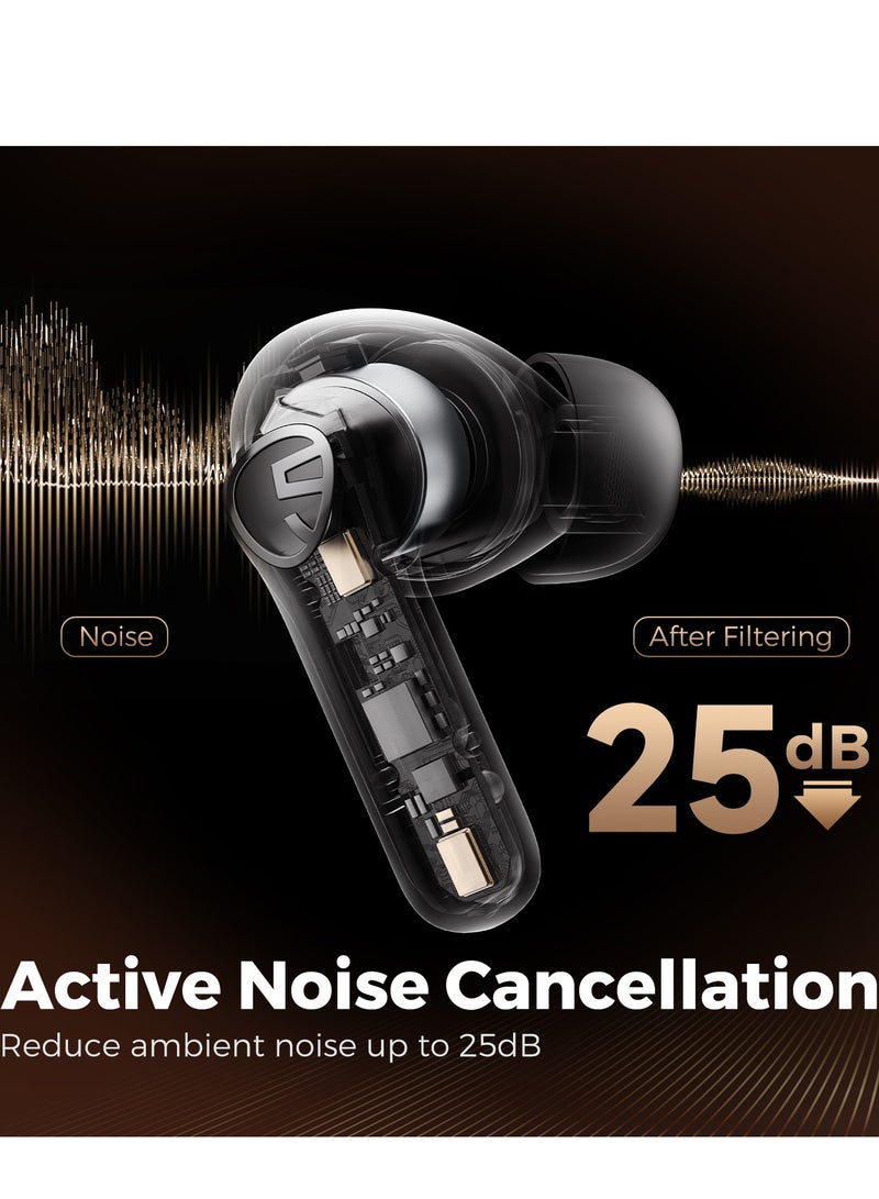 SoundPEATS Life Earbuds Wireless Bluetooth v5.2 ANC ENC Active Noise Canceling In-ear Transparency mode 4 microphones 12mm dynamic driver black - Image 2