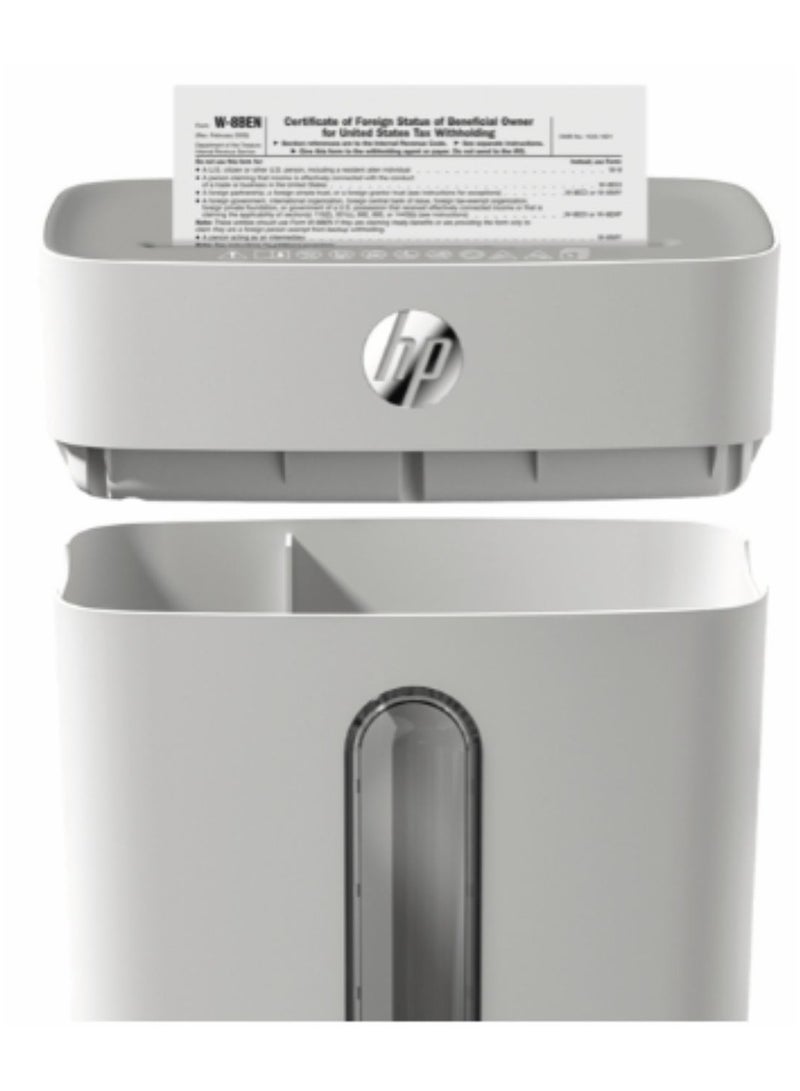 HP OneShred 8CC Shredder Security Level P-4 Cross Cut 8 Sheets 2809 White - Image 3
