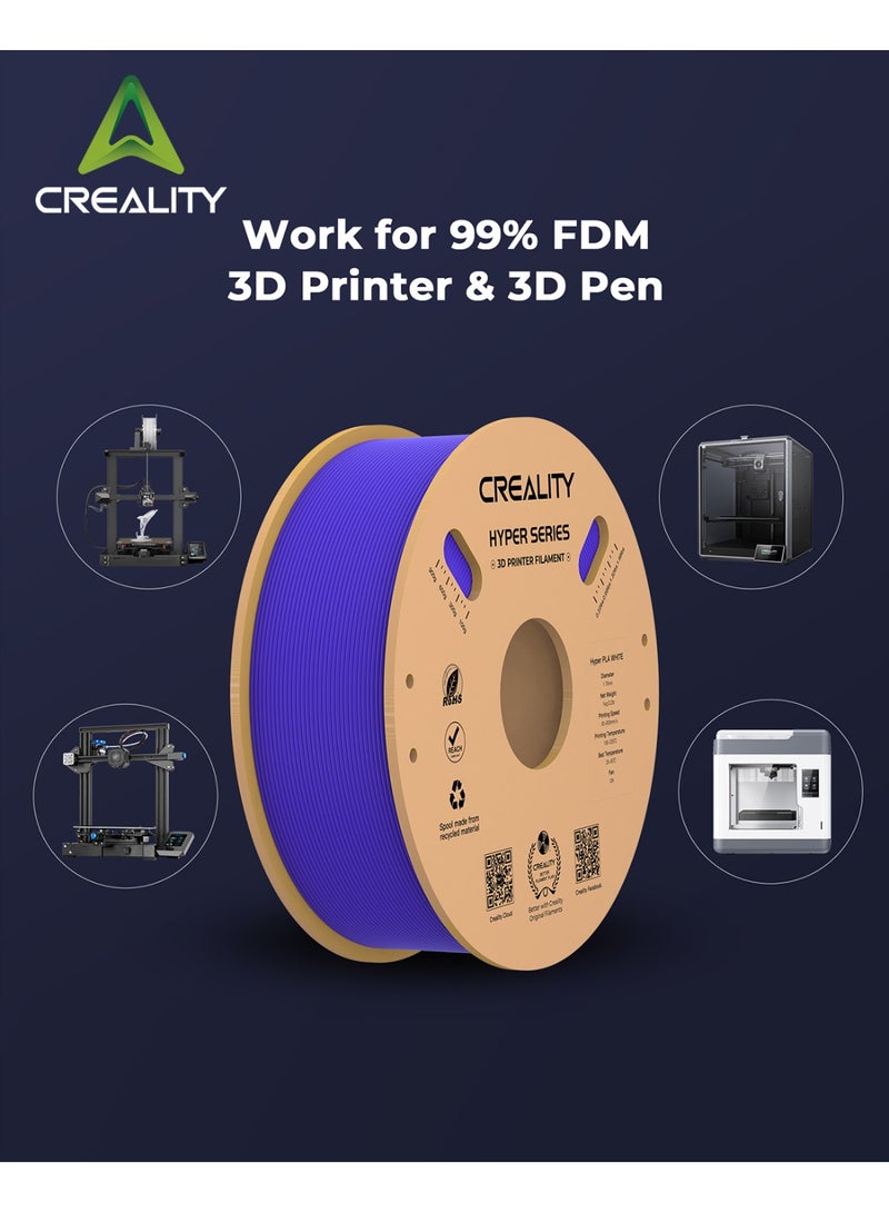 Creality 3D Hyper PLA Filament 1.75mm High Fluidity High Speed 3D Printing Material Stable Extrusion Spool Dimensional 1KG(2.2lb) Accuracy +/-0.03mm Standard 1 Roll black - Image 4