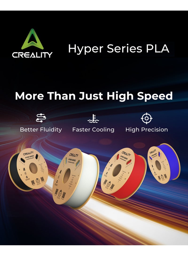 Creality 3D Hyper PLA Filament 1.75mm High Fluidity High Speed 3D Printing Material Stable Extrusion Spool Dimensional 1KG(2.2lb) Accuracy +/-0.03mm Standard 1 Roll black - Image 2