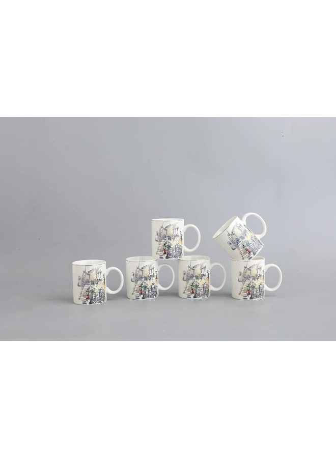 نيو فلام Neoflam Tea Mug Set – 6 Pieces – Porcelain with Assorted Decor multicolour - Image 2