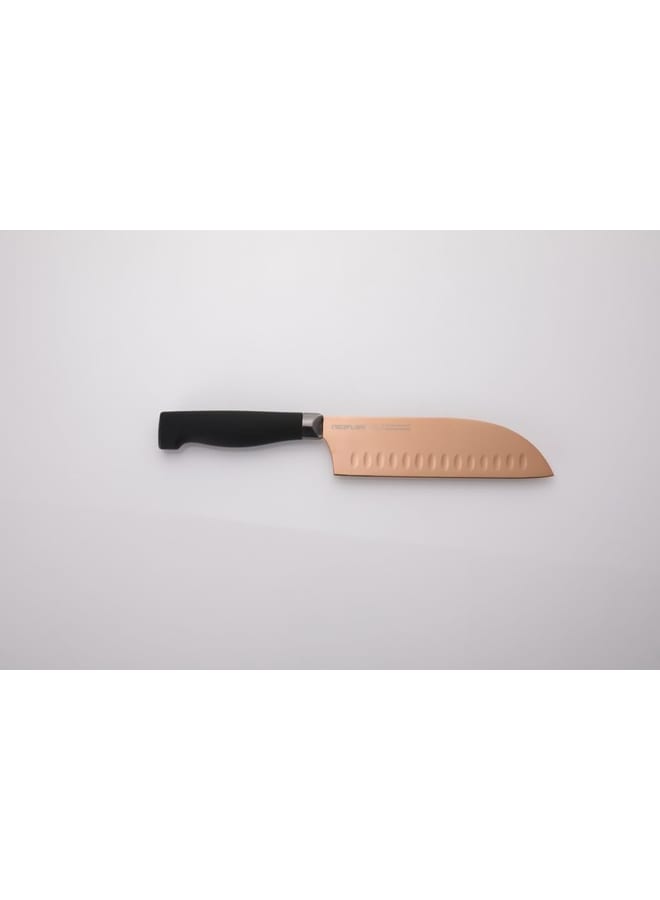 نيو فلام Neoflam Santoku Knife – 5in" Titanium Blade, Rose Gold Handle multicolour 5 inches - Image 1