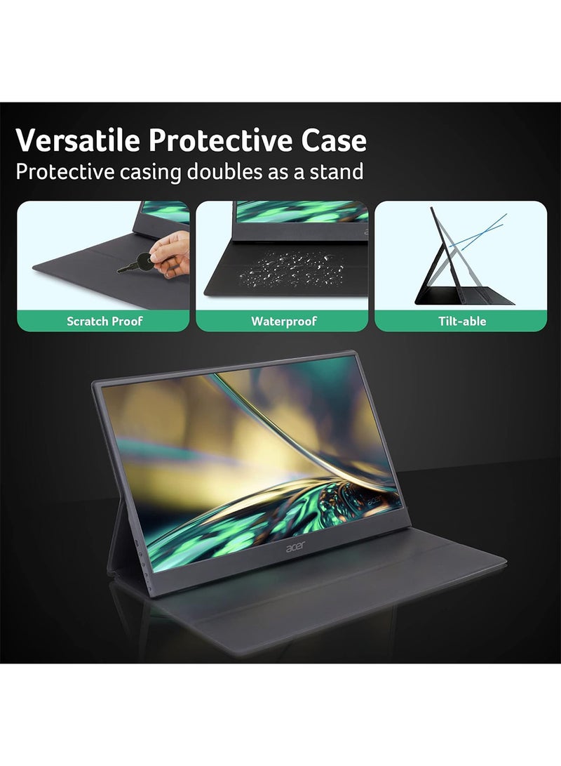 Acer PM161Q Portable IPS 15.6 Inch Full HD (1920 x 1080) Monitor I USB Type-C for Video/Power I Micro USB for Supplemental Power I 15 Degree to 35 Degree Tilt I Black black - Image 4