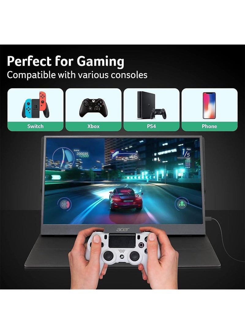 Acer PM161Q Portable IPS 15.6 Inch Full HD (1920 x 1080) Monitor I USB Type-C for Video/Power I Micro USB for Supplemental Power I 15 Degree to 35 Degree Tilt I Black black - Image 3