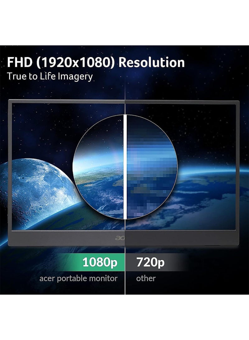 أيسر شاشة PM161Q محمولة IPS بحجم 15.6 بوصة بدقة Full HD (1920 x 1080) | USB Type-C للفيديو/الطاقة | Micro USB للطاقة الإضافية | ميل من 15 درجة إلى 35 درجة | سوداء - Image 2