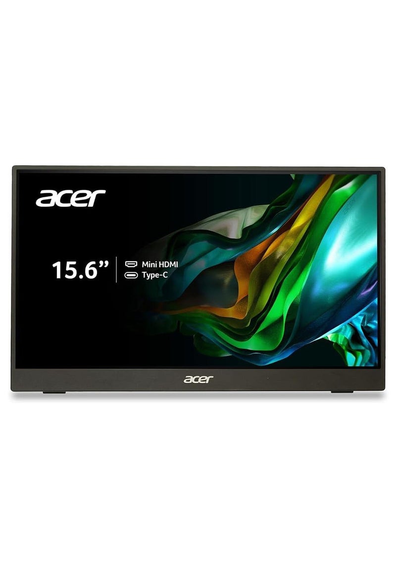 Acer PM161Q Portable IPS 15.6 Inch Full HD (1920 x 1080) Monitor I USB Type-C for Video/Power I Micro USB for Supplemental Power I 15 Degree to 35 Degree Tilt I Black black - Image 1