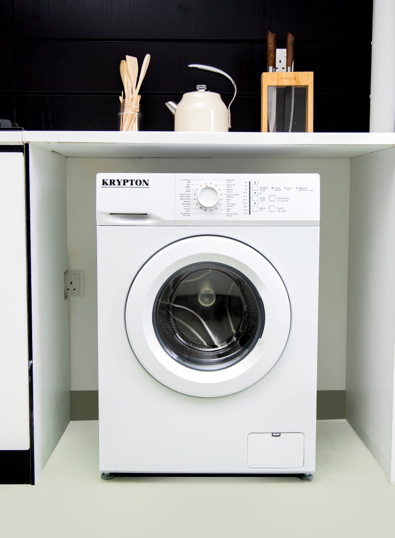 KRYPTON 6 KG Fully Automatic Washing Machine| Automatic Front Load Washing Machine, Equipped With LED Display, Baby Care 90° Hot Wash, Delicate Wash Quick 15 Washing Programs, 1 Year Warranty,6 kg 1750 W -KNFWM6342 White KNFWM6243 White - Image 2