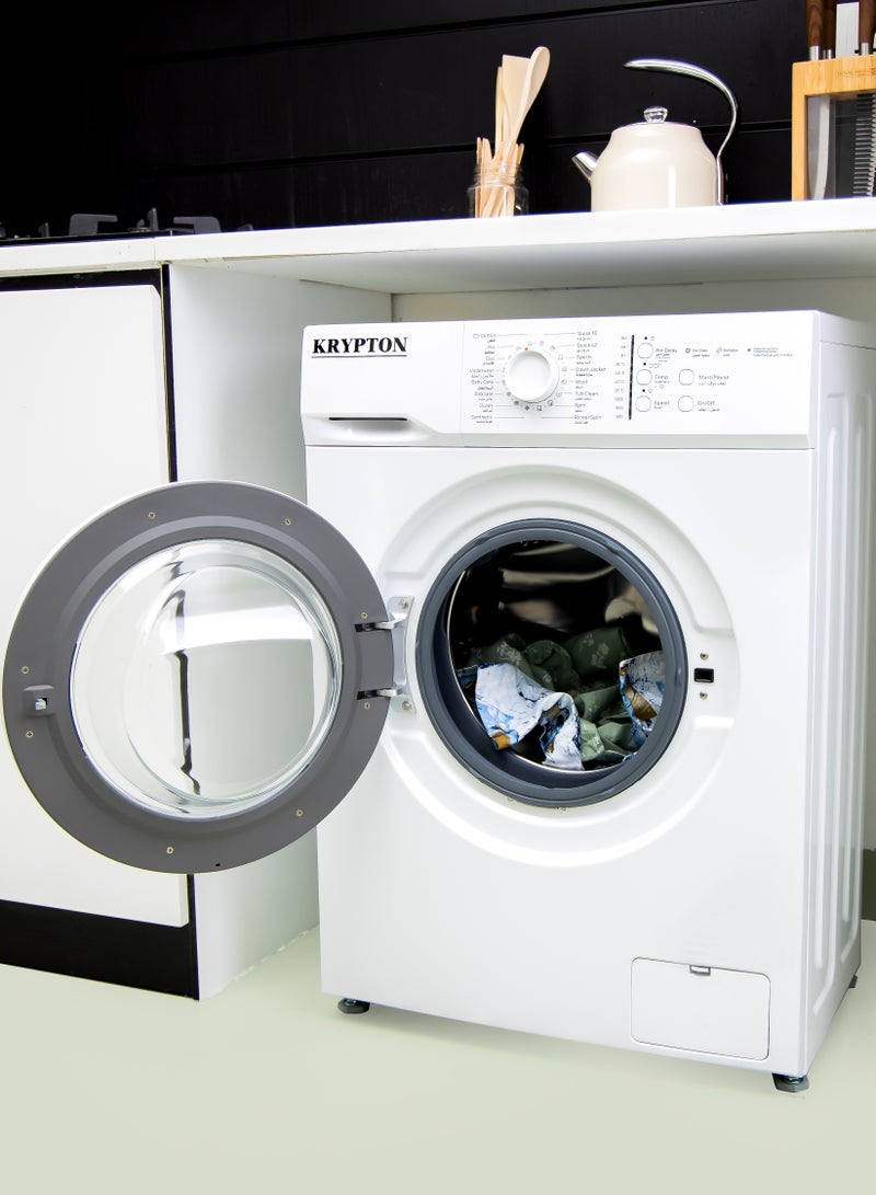 KRYPTON 6 KG Fully Automatic Washing Machine| Automatic Front Load Washing Machine, Equipped With LED Display, Baby Care 90° Hot Wash, Delicate Wash Quick 15 Washing Programs, 1 Year Warranty,6 kg 1750 W -KNFWM6342 White KNFWM6243 White - Image 4