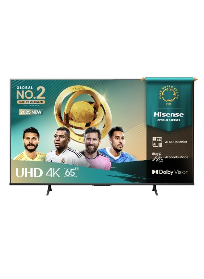 هايسنس 65 inch 4K Smart TV UHD 60Hz 65A6Q black