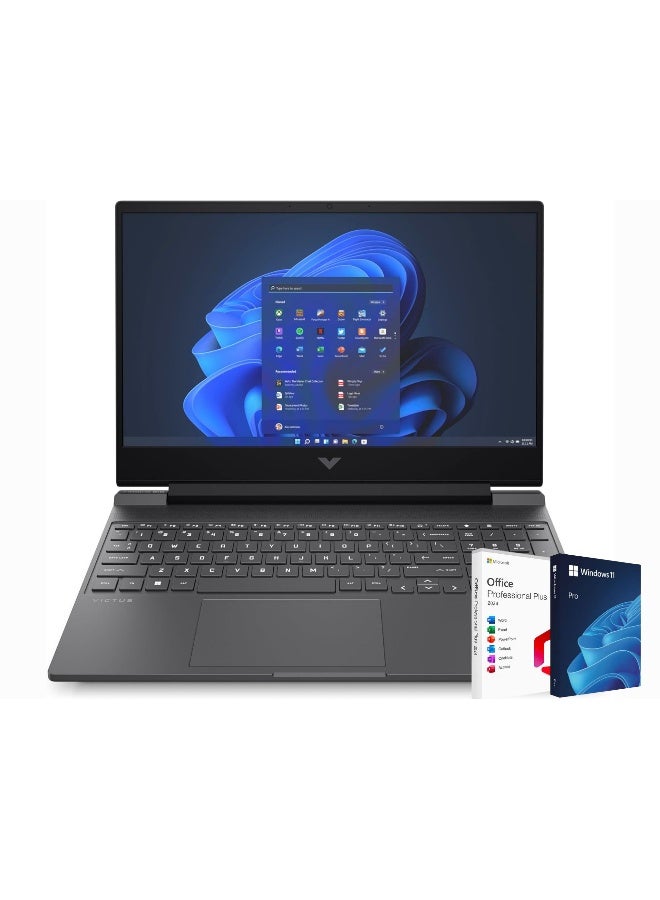 HP Victus Laptop With 15.6-Inch Full HD Display,Core i5-13420H Processor/64GB RAM/4TB SSD/6GB NVIDIA RTX 3050 Graphics/Windows 11 Pro + Office Life Time 2024 English Mica Silver English Mica Silver - Image 1