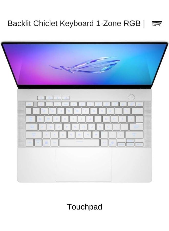 أسوس (Upgraded Version) ROG Zephyrus Laptop With 14-Inch 2.8K (2880x1800) Display, AMD Ryzen 9 270 Processor/16GB RAM/2TB SSD/8GB Nvidia GeForce RTX 5060 Graphics/Windows 11 Home/ English/Arabic Platinum White - Image 2