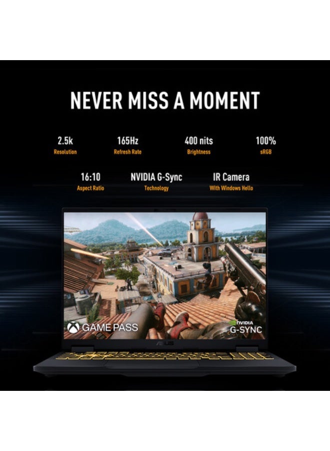 أسوس TUF F16 Laptop With 16-Inch WQXGA Display,Core Ultra 9 275HX Processor/32GB RAM/1TB SSD/8GB NVIDIA RTX 5060 Graphics/Windows 11 Home English/Arabic Jaeger Gray English/Arabic Jaeger Gray - Image 5