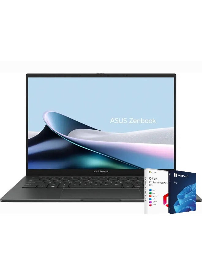 ASUS Zenbook Laptop With 14-Inch Full HD Display,Core Ultra 9 285H Processor/32GB RAM/2TB SSD/Intel Arc  Graphics/Windows 11 Pro + Office Life Time 2024 English/Arabic Jasper Gray - Image 1