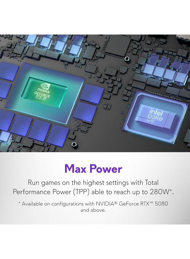 ديل (Upgraded Version) Alienware Laptop With 18-Inch WQXGA Display,Core Ultra 9 275HX Processor/64GB RAM/2TB SSD/16GB NVIDIA RTX 5080 Graphics/Windows 11 Home / Liquid Teal / Liquid Teal English/Arabic Liquid Teal - Image 5