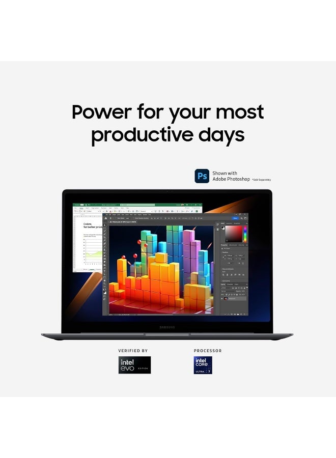 Samsung Galaxy Book Laptop With 16-Inch 2.8K Display,Core Ultra 7 Processor/16GB RAM/2TB SSD/Intel Arc 140V Graphics/Windows 11 Home English Moonstone Gray English Moonstone Gray - Image 3