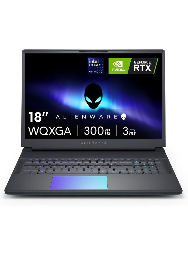 ديل Alienware Laptop With 18-Inch WQXGA Display,Core Ultra 9 275HX Processor/64GB RAM/4TB SSD/16GB NVIDIA RTX 5080 Graphics/Windows 11 Home English Liquid Teal English Liquid Teal - Image 1