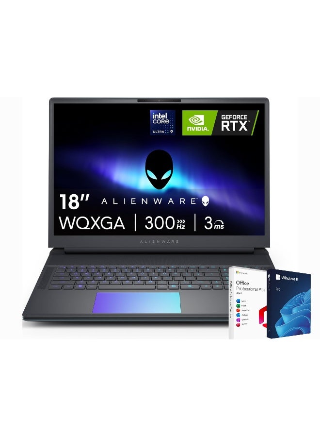 DELL Alienware Laptop With 18-Inch WQXGA Display,Core Ultra 9 275HX Processor/64GB RAM/2TB SSD/16GB NVIDIA RTX 5080 Graphics/Windows 11 Pro + Office Life Time 2024 English/Arabic Liquid Teal English/Arabic Liquid Teal - Image 1