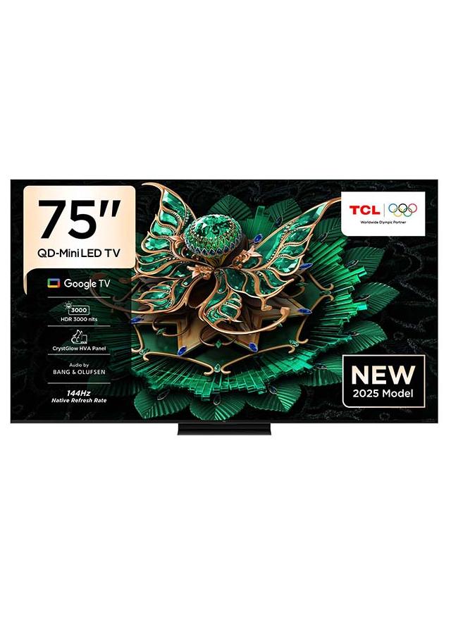 TCL 75-Inch Smart TV 4K QD-Mini LED Gaming Google TV, 144Hz Native Refresh Rate, Precise Dimming Series  CrystGlow HVA Panel, HDR 3000 nits, Ultra Slim Design (2025 Model) 75C7K Black - Image 1