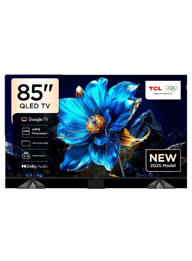 Television 85 Inch Smart TV 4K QLED Colorful Quantum Crystal HDR 10+ Gaming Google TV, ONKYO 2.1 Hi-Fi, Dolby Atmos, DTS Virtual X, Voice Control, Game Master, (2025 Model) 85P7K Black image 2
