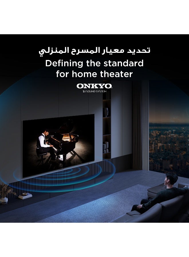 تي سي إل Television 75 Inch Smart TV 4K QLED Colorful Quantum Crystal HDR 10+ Gaming Google TV, 144Hz Native Refresh Rate, ONKYO 2.1 Hi-Fi, Dolby Atmos, MEMC, Game Master, (2025 Model) 75P8K Black - Image 4