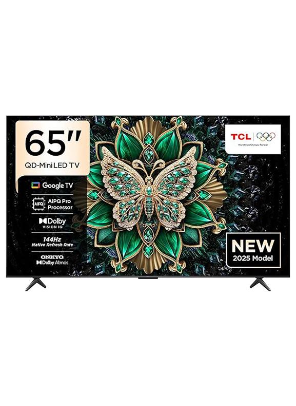 TCL 65 Inch Smart TV 4K QD-Mini LED Colorful Quantum Crystal HDR 10+ Gaming Google TV, 144Hz Native Refresh Rate, ONKYO 2.1 Hi-Fi, Dolby Atmos, AI Mode, (2025 Model) 65C6K Black - Image 1