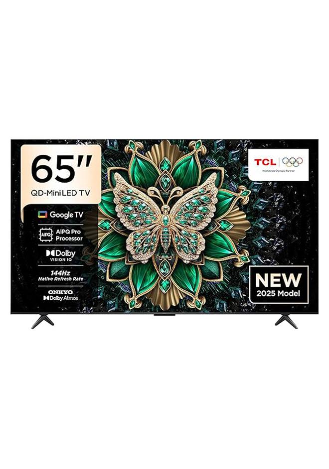 تي سي إل تلفاز ذكي 65 بوصة 4K QD-Mini LED ملون كوانتم كريستال HDR 10+ للألعاب جوجل TV، معدل تحديث أصلي 144Hz، ONKYO 2.1 Hi-Fi، دولبي أتموس، وضع الذكاء الاصطناعي، (طراز 2025) - Image 1