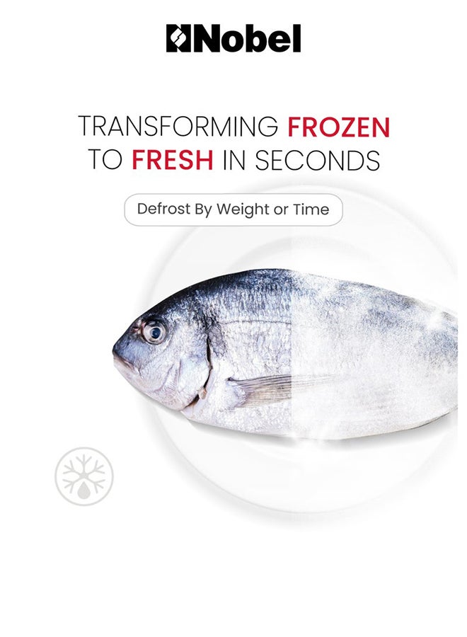 نوبل ميكروويف 20 لتر مع تحكم بمقبض ميكانيكي، 5 مستويات طاقة، إشارة انتهاء الطهي، وصينية زجاجية دوارة 20 لتر 700 واط - Image 4