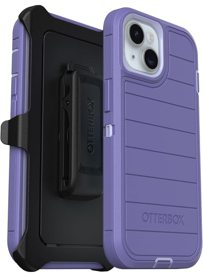 Otterbox iPhone 15, iPhone 14, and iPhone 13 Defender Series Pro Case - Mountain Majesty, screenless, Rugged & Durable, with Port Protection, Includes Holster Clip Kickstand Purple - Image 1