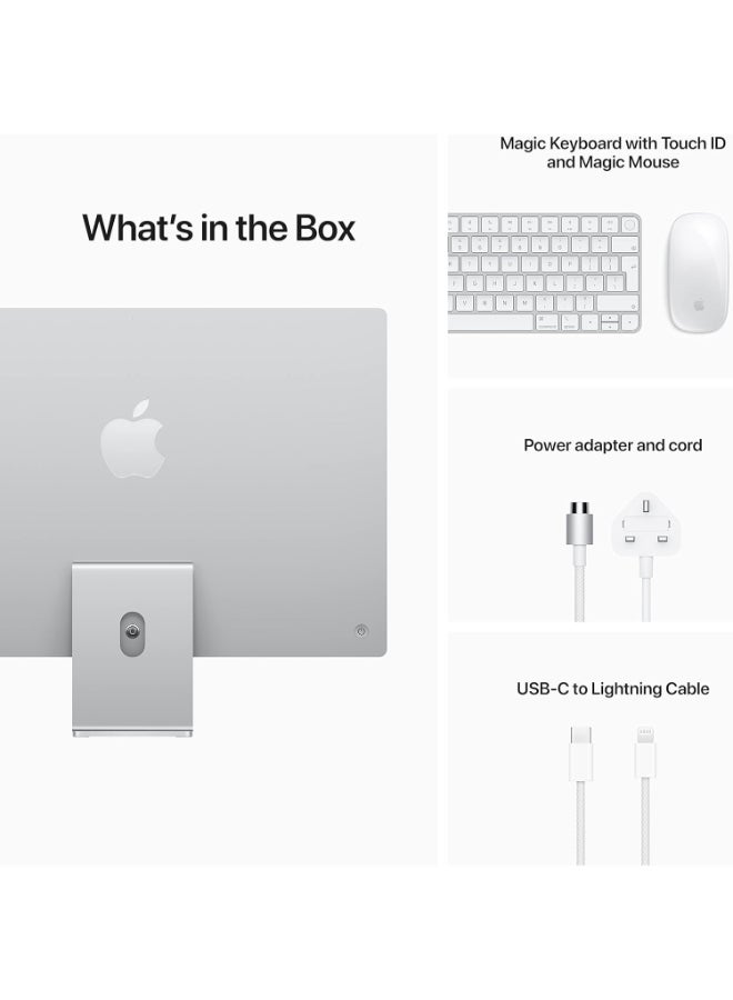 Apple Renewed - iMac With 24-Inch Retina Display, Apple M1 Chip With 8-Core CPU And 8-Core GPU Processor/Octa Core/8GB RAM/256GB SSD/macOS Silver - Image 5