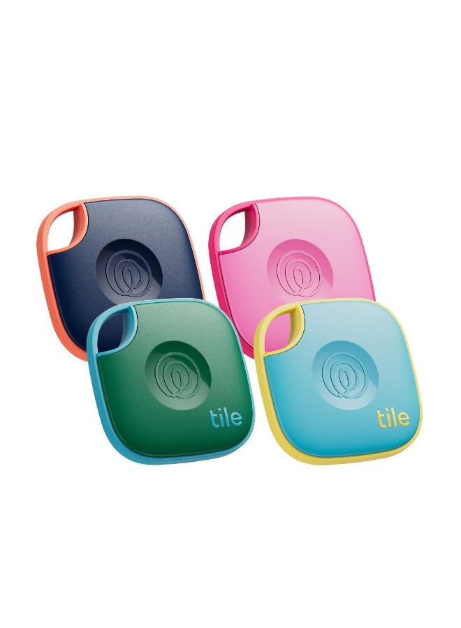 تايل متعقب بلوتوث ميت، باحث عن المفاتيح ومحدد العناصر للمفاتيح، الحقائب والمزيد. باحث عن الهاتف. متوافق مع كل من iOS و Android. عبوة 4، متعددة الألوان. - Image 1