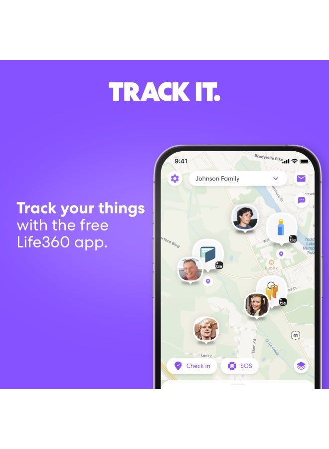 تايل ملصق - جهاز تتبع بلوتوث صغير، باحث عن العناصر ومحدد للموقع للدراجات، النظارات والمزيد. متوافق مع كل من iOS و Android. باحث عن الهاتف. عبوة من 2. - Image 5