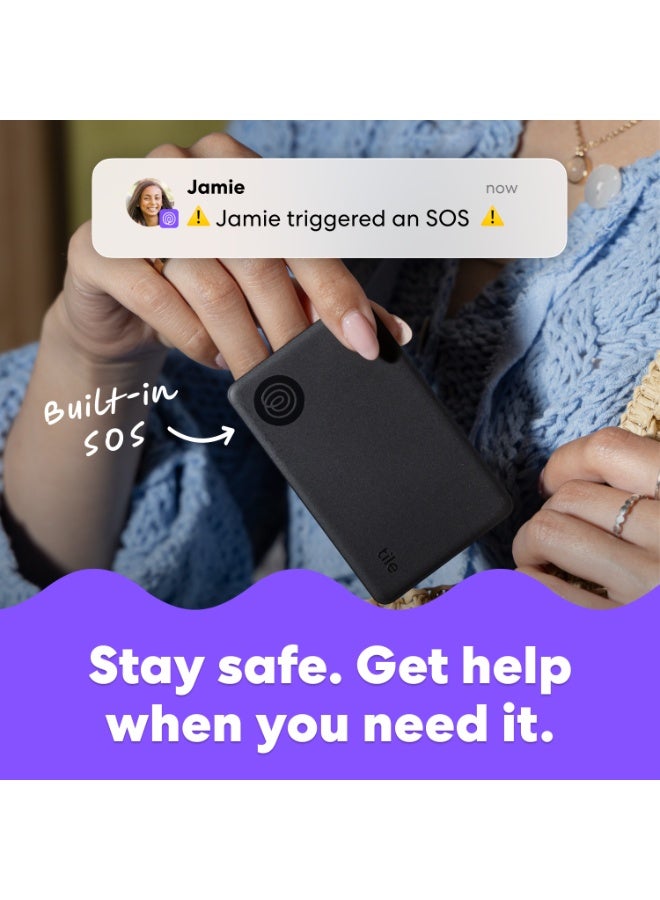 تايل سليم - جهاز تتبع المحفظة، جهاز تتبع بلوتوث ومحدد العناصر لبطاقات الأمتعة، جوازات السفر والمزيد. متوافق مع كل من iOS و Android. محدد الهاتف. عبوة من 2. - Image 2