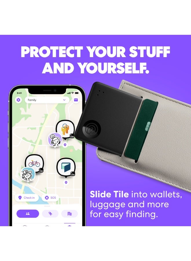 tile Slim - Wallet Finder, Bluetooth Tracker and Item Locator for Luggage Tags, Passports and More. Both iOS and Android Compatible. Phone Finder. 1-Pack black - Image 2