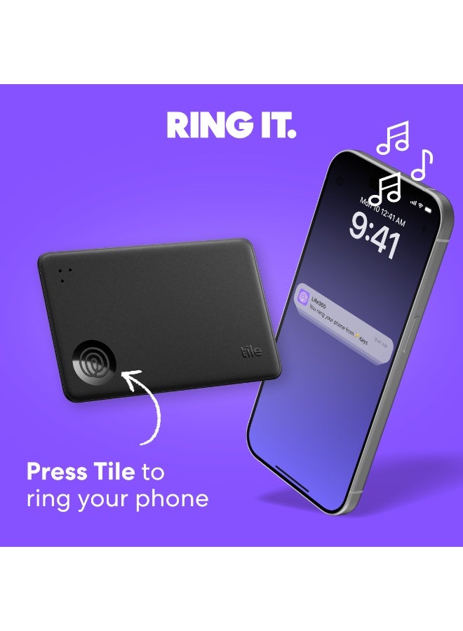 tile Slim - Wallet Finder, Bluetooth Tracker and Item Locator for Luggage Tags, Passports and More. Both iOS and Android Compatible. Phone Finder. 1-Pack black - Image 3