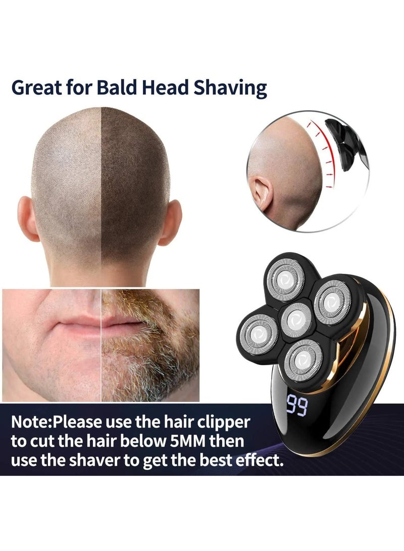 VGR V-316 Mens Head Shaver for Bald Men - 5 In 1 LED Electric IPX5-Waterproof Black / GOld - Image 4