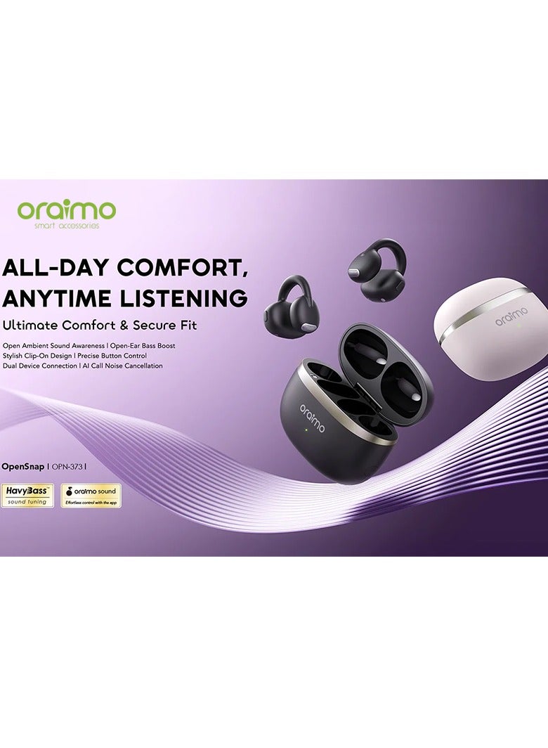 Oraimo Oraimo Earbuds OpenSnap Wireless Open Ear - Black black - Image 2