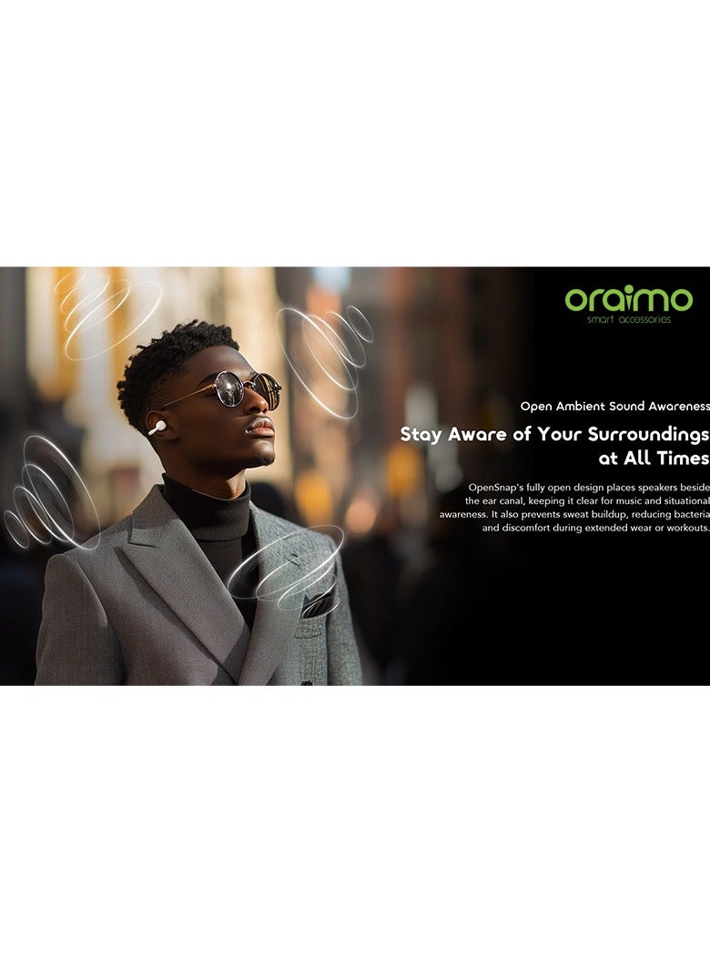 Oraimo Oraimo Earbuds OpenSnap Wireless Open Ear - Black black - Image 5